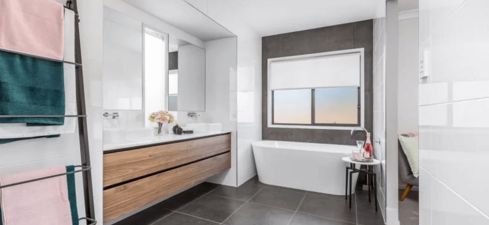 proper use of space and the right bathroom elements make a small bathroom look bigger